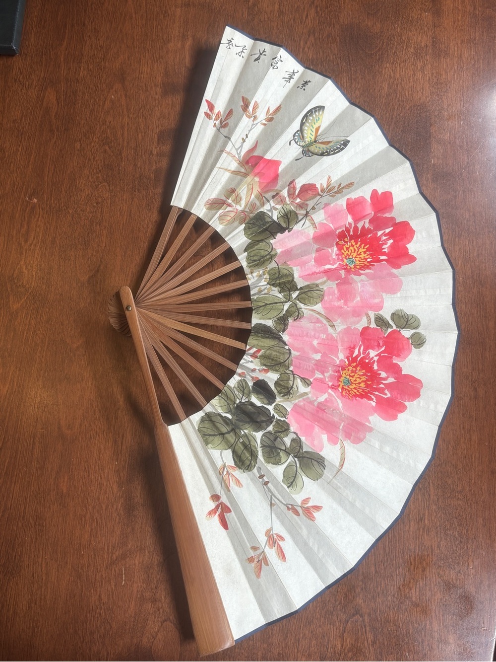 Vintage Traditional Chinese Folding Fan with original Case